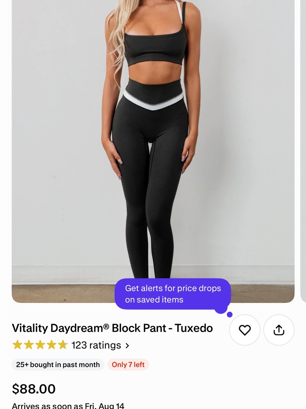 High-Rise Block Legging AND sports bra in Tuxedo Black with White Trim